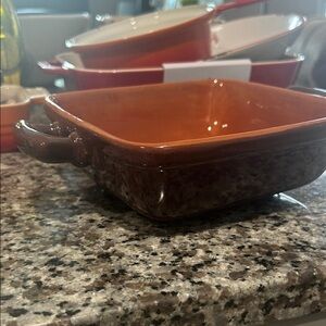 Pier One Ovenware made in Italy Ceramic Brown Baking Dish